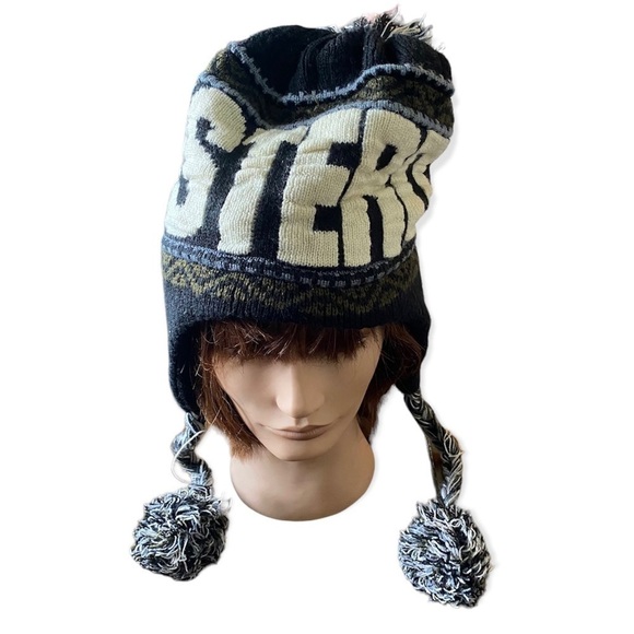 Amsterdam Wool VINTAGE SKI HAT Tassels Beanie - Picture 1 of 6